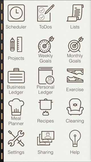 Mobile App Development: iPlaniShare - Main Menu